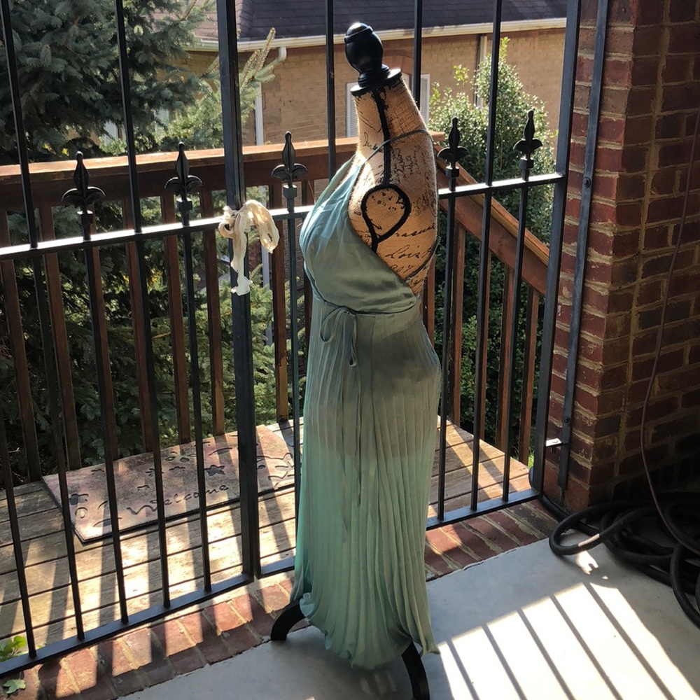 Closing Closet!!Nordstrom Lush Teal Satin Dress - Picture 7 of 8